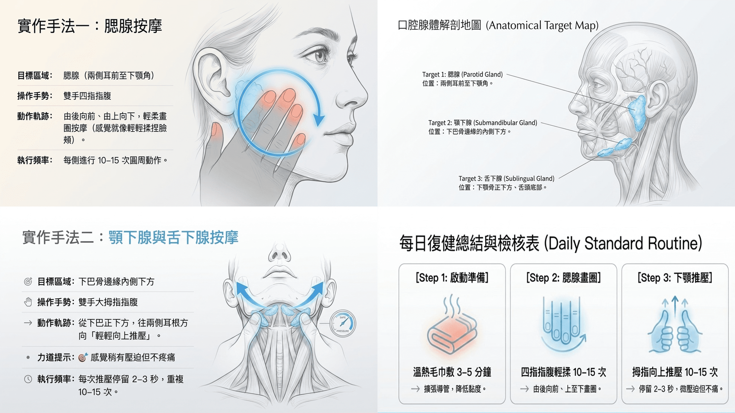 乾燥症唾液腺按摩與口腔健口操自我檢核表
